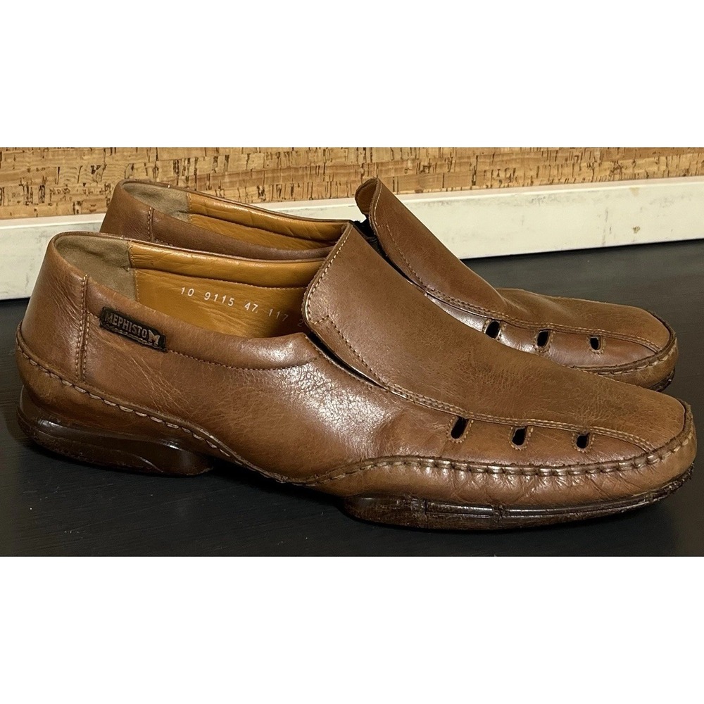 Mephisto Cool Air Jet Men's Brown‎ Leather Loafers Shoes Size 12